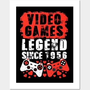 Gaming 1956 Birthday Video Games Birthday Gamer Posters and Art